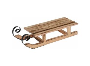 4260700654064 - Spetebo - Deko Holz Schlitten geflammt - 40 cm - mit Metallkufen