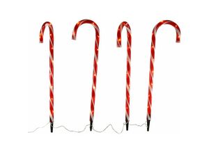 4260700654767 - Spetebo - xxl led Zuckerstangen Garten Stecker - 4er Set   76 cm - Outdoor Weihnachts Deko mit Timer für Außen