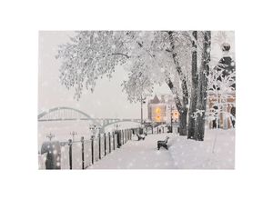 4260700655207 - Spetebo - led Bild beleuchtet - Brücke   40 x 30 cm - Wandbild Leuchtbild Winterlandschaft auf Leinwand … B09KGTK673