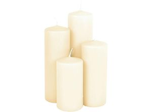 4260700655290 - Spetebo - Echtwachs Stumpenkerzen 4er Set - creme weiß - Deko Festtags Advents Weihnachts Kerze natur