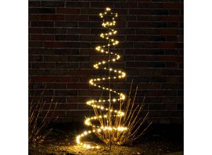 4260700655979 - Spetebo - led Spiral Tannenbaum Garten Deko schwarz - 130 cm - mit 180 led umwickelt