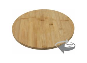 4260700656068 - Bambus Drehteller rund natur - Ø 33 cm - Holz Servierplatte um 360° drehbar - Holzteller Servierbrett Gewürzrondell Kuchenplatte