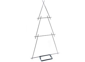 4260700656365 - Spetebo - Deisgn Metall Tannenbaum schwarz - 148 cm - Deko Baum für Zierschmuck - Weihnachten Advent Ständer Dekoration zum Beschmücken