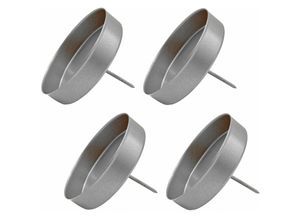 4260700657126 - Spetebo - Stumpenkerzen Pick 4er Set - silber - Kerzen Stecker für Advents und Weihnachts Gesteck - Kerzenpick für Kugelkerzen