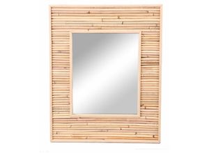 4260700658369 - Spetebo - Bambus Wandspiegel rechteckig - 55 x 45 cm - Natur Holz Spiegel Wand Hänger Deko