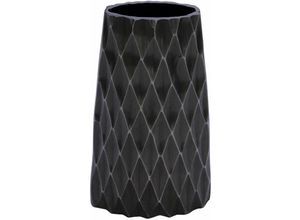 4260700658673 - Aluminium Blumenvase schwarz - gerade   26 cm - Alu Tisch Deko Blumen Vase Metall