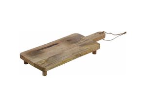 4260700659472 - Spetebo - Mango Servierbrett massiv mit Griff - 49 x 18 cm - Holz Platte Käse Wurst Tapas Brett