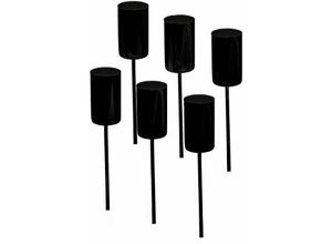 4260700659687 - Spetebo - Tafelkerzen Pick 6er Set - schwarz - Kerzen Stecker für Advents und Weihnachts Gesteck - Kerzenpick für Stabkerzen