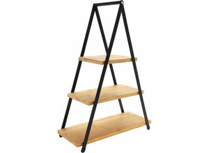 4260700659939 - Spetebo - xxl Servier Etagere - 53 x 36 cm - Ständer mit 3 Ablagen aus Bambus Holz Servierplatte Deko Tablett