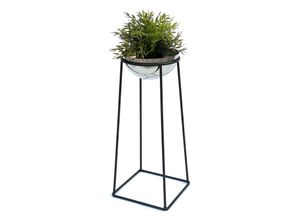 4260700960806 - Dandibo - Blumenhocker Metall mit Topf Schwarz Silber 56 cm Blumenständer 96078 m Blumensäule Modern Pflanzenständer Pflanzenhocker