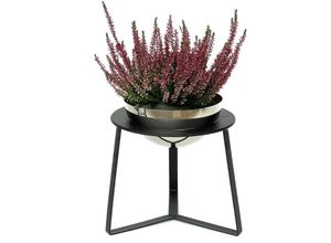 4260700960936 - Dandibo - Blumenhocker Metall mit Topf Schwarz Silber 27 cm Blumenständer 96091 m Blumensäule Modern Pflanzenständer Pflanzenhocker