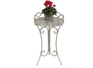 4260700961131 - Beistelltisch Metall Rund Garten Grau Antik 96113 Tisch H-70cm D-40 cm Gartentisch Bistrotisch Bartisch