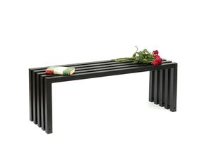 4260700962459 - Gartenbank Metall Massiv Wetterfest Schwarz 120 cm Sitzbank Modern Ida 96245 Parkbank Eisen Lamellenbank