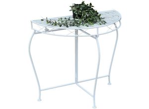 4260700963135 - Dandibo - Konsolentisch Wandtisch Weiss 96313 Beistelltisch Metall 75 cm Gartentisch Halbtisch Tisch Halbrund Halbrundtisch Wandkonsole Konsole Wand