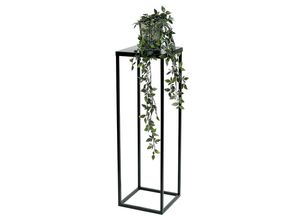 4260700963197 - Blumenhocker Metall Schwarz 70 cm Eckig Blumenständer Beistelltisch FRA-005 Blumensäule Modern Pflanzenständer Pflanzenhocker - Dandibo