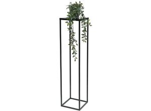 4260700963203 - Dandibo - Blumenhocker Metall Schwarz 100 cm Eckig Blumenständer Beistelltisch FRA-006 Blumensäule Modern Pflanzenständer Pflanzenhocker