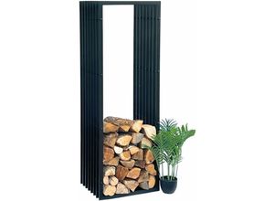 4260700964309 - Kaminholzregal Innen Metall Schwarz Kaminholzständer 96430 150 cm Holzkorb Kaminholzhalter Holzregal - Dandibo