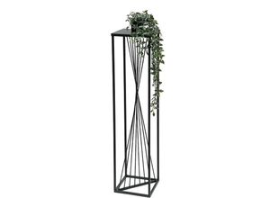 4260700964583 - Dandibo - Blumenhocker Metall Schwarz Eckig 100 cm Blumenständer Beistelltisch 96458 Blumensäule Design Modern Pflanzenständer Pflanzenhocker