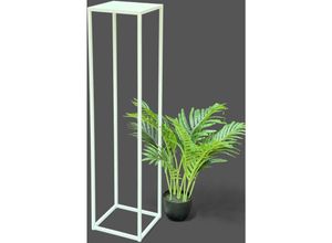 4260700965696 - Blumenhocker Metall Weiß Eckig 100 cm Blumenständer Beistelltisch 96569 Blumensäule Pflanzenständer Pflanzenhocker Modern - Dandibo