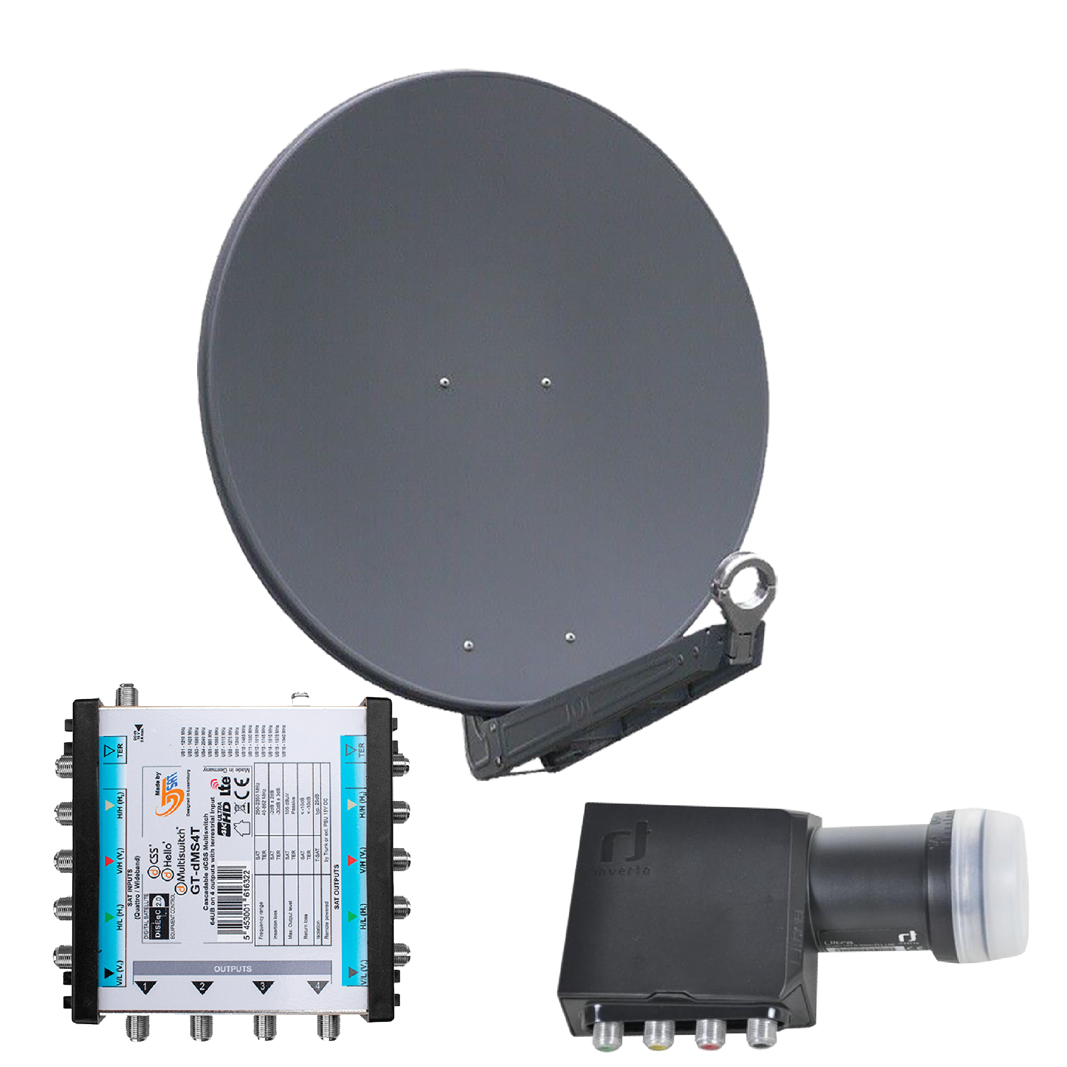 4260704120855 - OP 85 SE - Alu-Antenne - anthrazit - 64 Teilnehmer mit Unicable-Multischalter