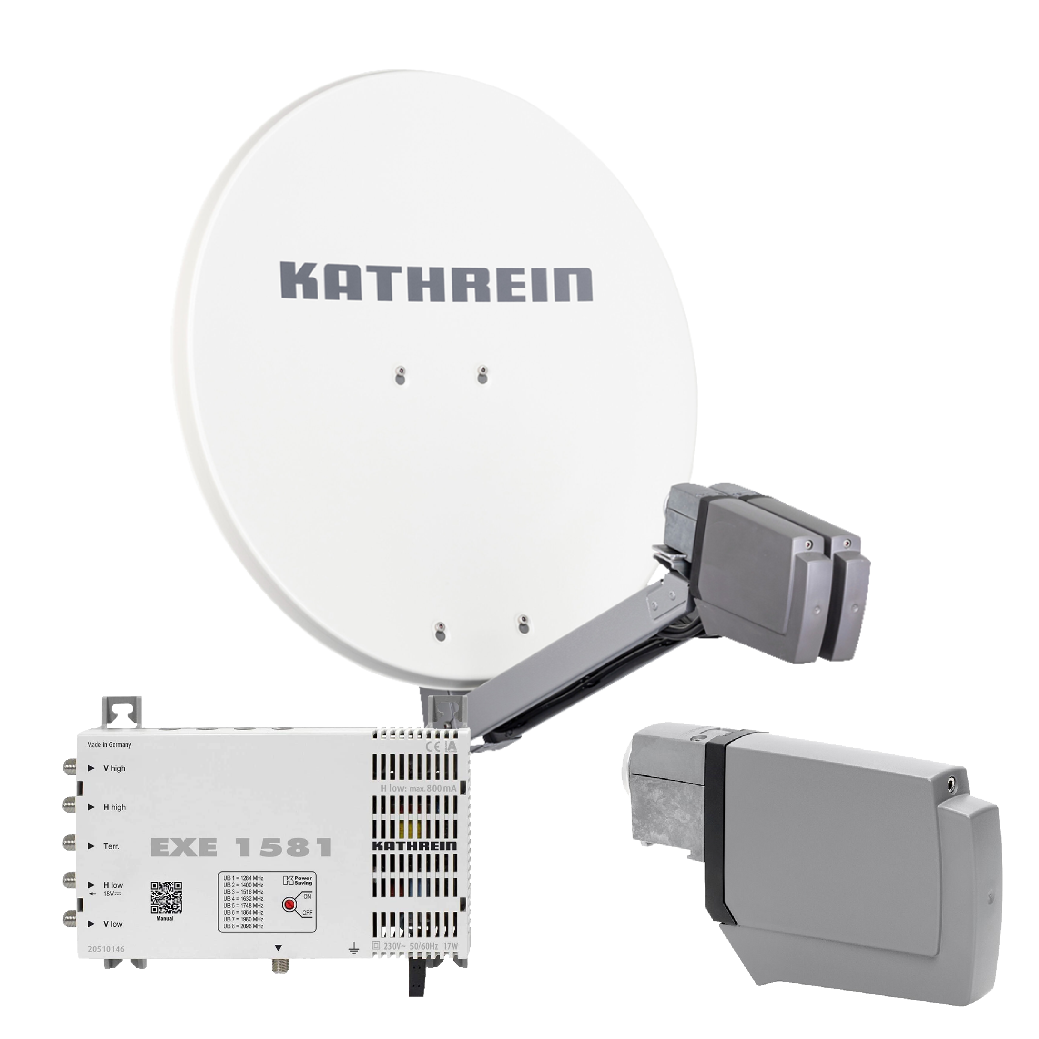 4260704121395 - CAS 80 Sat-Antenne weiß (we) 8 Teilnehmer - 8 Teilnehmer über Unicable
