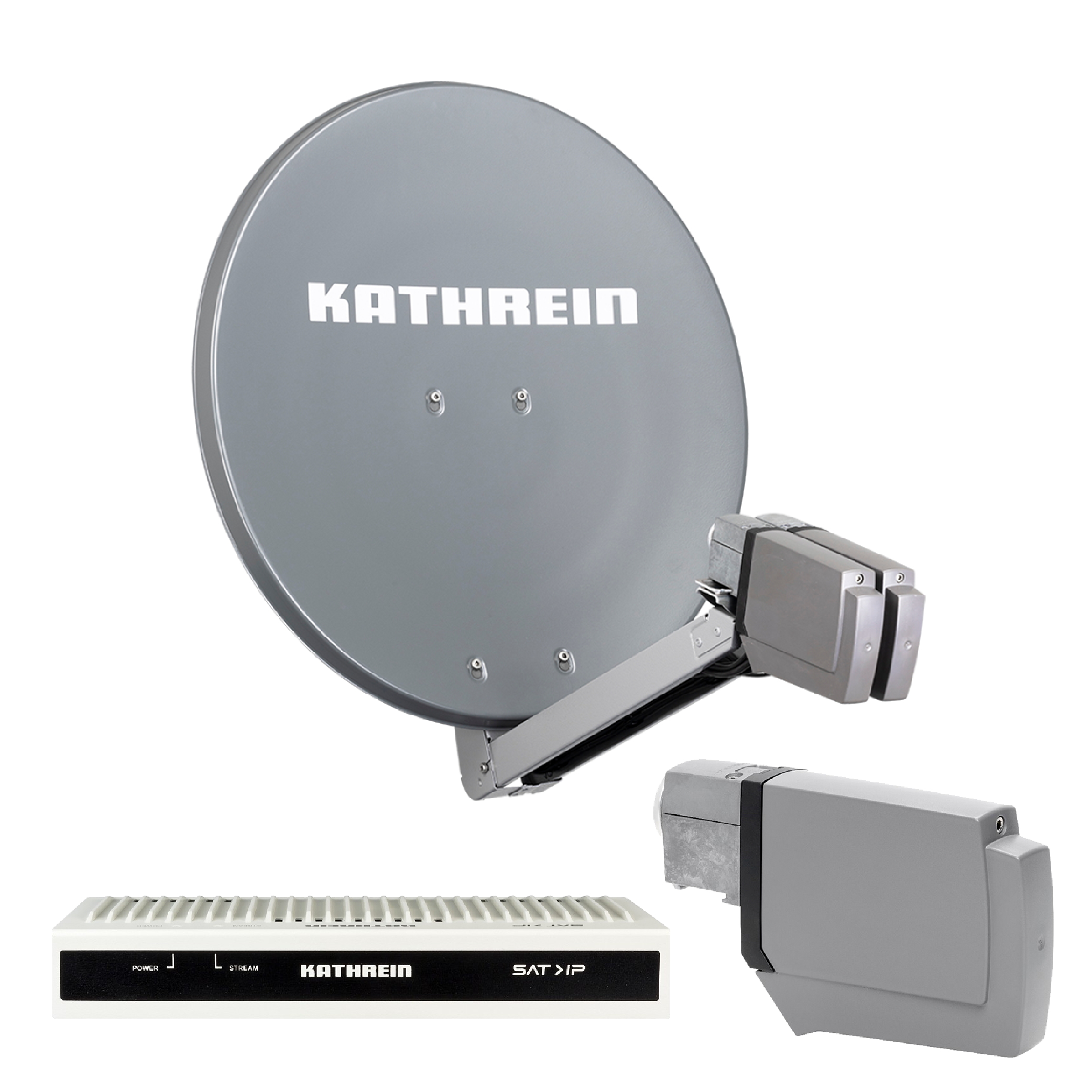 4260704121463 - CAS 80 Sat-Antenne Graphit (gr) multifeedfähig - 8 Teilnehmer über SAT-IP