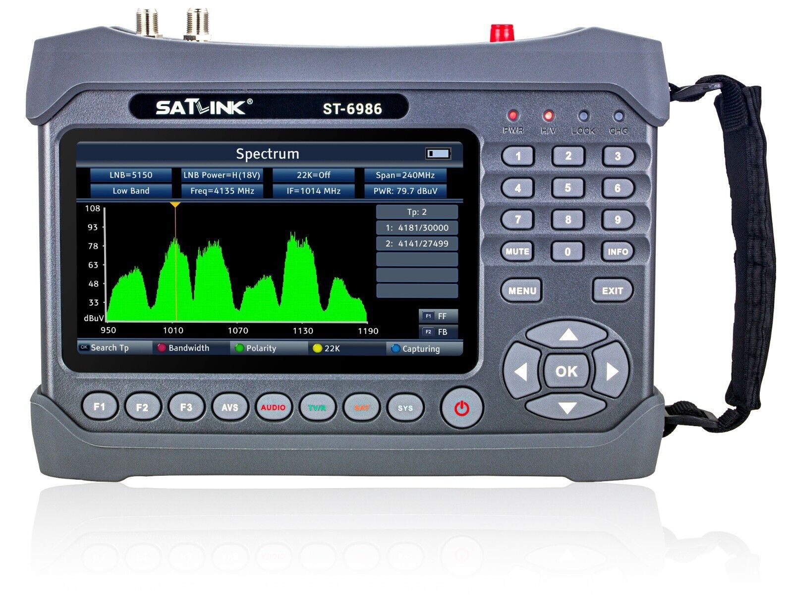 4260704122408 - SATLINK ST-6986 DVB-S S2X T T2 CMPEG-2H264 AVCH265 HEVC(10 Bit) Combo Meter