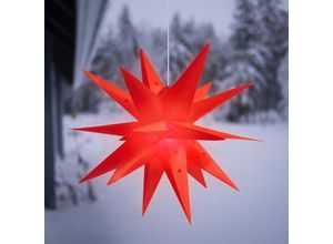 4260707749367 - - 60cm 3D Papierstern Beleuchtet led Stern Weihnachtsdekoration Fenster Weihnachtsstern Hängend mit 18 Spitzen Rot