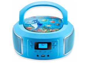 4260716010526 - tragbarer CD-Player Kinder CD-Player AUX-IN USB-Anschluss CD MP3-Radio Kinder Radio CD-Radio Stereoanlage Boombox Blau - Blau