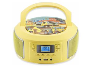 4260716010540 - tragbarer CD-Player Kinder CD-Player AUX-IN USB-Anschluss CD MP3-Radio Kinder Radio CD-Radio Stereoanlage Boombox Gelb - Gelb