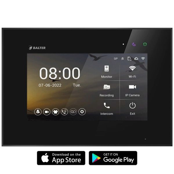 4260718663652 - BALTER EVO HD WiFi 7 Videostation Schwarz (Touchscreen HD-Bildschirm 2-Draht IP App Steuerung)