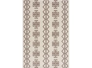 4260720625655 - Teppich Wohnzimmer - Hochflor Shaggy - Boho Ethno Style Modern Weiß 80 x 150 cm