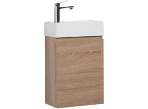 4260721662284 - Badmöbel lino Eiche Hell Gäste wc Möbel B40 H64 T22cm - Goom