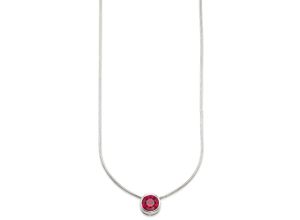 4260724288283 - Kette mit Anhänger BRUNO BANANI Schmuck Geschenk Silber 925 Halsschmuck Halskette Schlangenkette Stein Halsketten Gr Silber 925 (Sterlingsilber) Länge 45 cm bunt (silberfarben rot) Damen Ketten mit Anhänger Zirkonia (synth) Korund (synth) oder Spinell