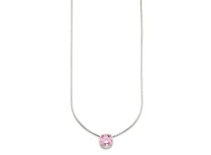 4260724288290 - Kette mit Anhänger BRUNO BANANI Schmuck Geschenk Silber 925 Halsschmuck Halskette Schlangenkette Stein Halsketten Gr Silber 925 (Sterlingsilber) Länge 45 cm bunt (silberfarben pink) Damen mit Zirkonia (synth) Korund (synth) oder Spinell