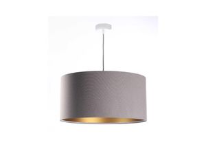 4260728990342 - Hängeleuchte Chone Polsterstoff grey & gold matt Ø 40 cm 11059 - grau   gold matt