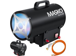 4260729112248 - MASKO® Gasheizgebläse Gasheizer Heizkanone Gasheizstrahler Bauheizer Gas Heizgerät heizstrahler Heißluftgenerator inkl Gasschlauch & Druckminderer Heizgebläse für handelsübliche Gasflaschen