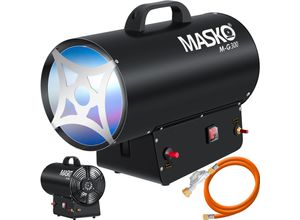 4260729112262 - MASKO® Gasheizgebläse Gasheizer Heizkanone Gasheizstrahler Bauheizer Gas Heizgerät heizstrahler Heißluftgenerator inkl Gasschlauch & Druckminderer Heizgebläse für handelsübliche Gasflaschen