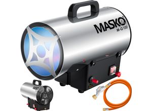 4260729112279 - MASKO® Gasheizgebläse Gasheizer Heizkanone Gasheizstrahler Bauheizer Gas Heizgerät heizstrahler Heißluftgenerator inkl Gasschlauch & Druckminderer Heizgebläse für handelsübliche Gasflaschen