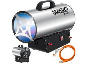 4260729112293 - MASKO® Gasheizgebläse Gasheizer Heizkanone Gasheizstrahler Bauheizer Gas Heizgerät heizstrahler Heißluftgenerator inkl Gasschlauch & Druckminderer Heizgebläse für handelsübliche Gasflaschen