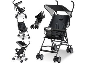 4260729114082 - KIDIZ® Kinderwagen CITY Buggy Kinderbuggy klappbar Sportwagen Faltbar 360° 4-Zoll-Räder Inkl Sonnen- und Regenverdeck zusammenklappbar 5-Punkt-Sicherheitsgurt ab 6 Monate