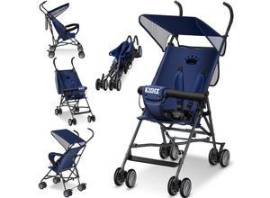 4260729114112 - KIDIZ® Kinderwagen CITY Buggy Kinderbuggy klappbar Sportwagen Faltbar 360° 4-Zoll-Räder Inkl Sonnen- und Regenverdeck zusammenklappbar 5-Punkt-Sicherheitsgurt ab 6 Monate