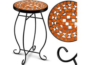 4260729116208 - KESSER® Mosaiktisch Bistrotische Blumenhocker Rund 60 x 34 cm Metall Mosaik Beistelltisch Balkontisch Gartentische Terrassentisch Balkon Steinmosaik Garten Gartentisch Indoor Outdoor