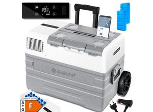 4260729116871 - KESSER® Kompressor Kühlbox elektrisch Gefrierbox Mit APP-Steuerung USB-Anschluss 12 24 V 230V +Teleskopstange Räder Kühlschrank Kühlung bis -20 °C für Auto Lkw Boot Reisemobil Camping