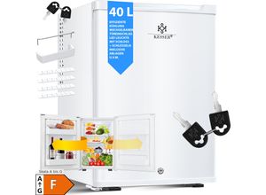 4260729119117 - KESSER® Minikühlschrank mit Schloss Minibar 40 Liter Nutzinhalt Leise 22db Abschließbar Schlafzimmer Wechselbarer Türanschlag ca 4°-16°C Höhe 57cm Innenbeleuchtung Tisch-Kühlschrank