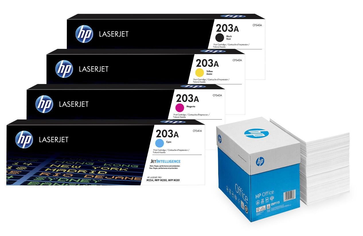 4260730617251 - Bundle mit HP Original 203A Toner 4er Multipack + 2500 Blatt HP Kopierpapier hochweiß