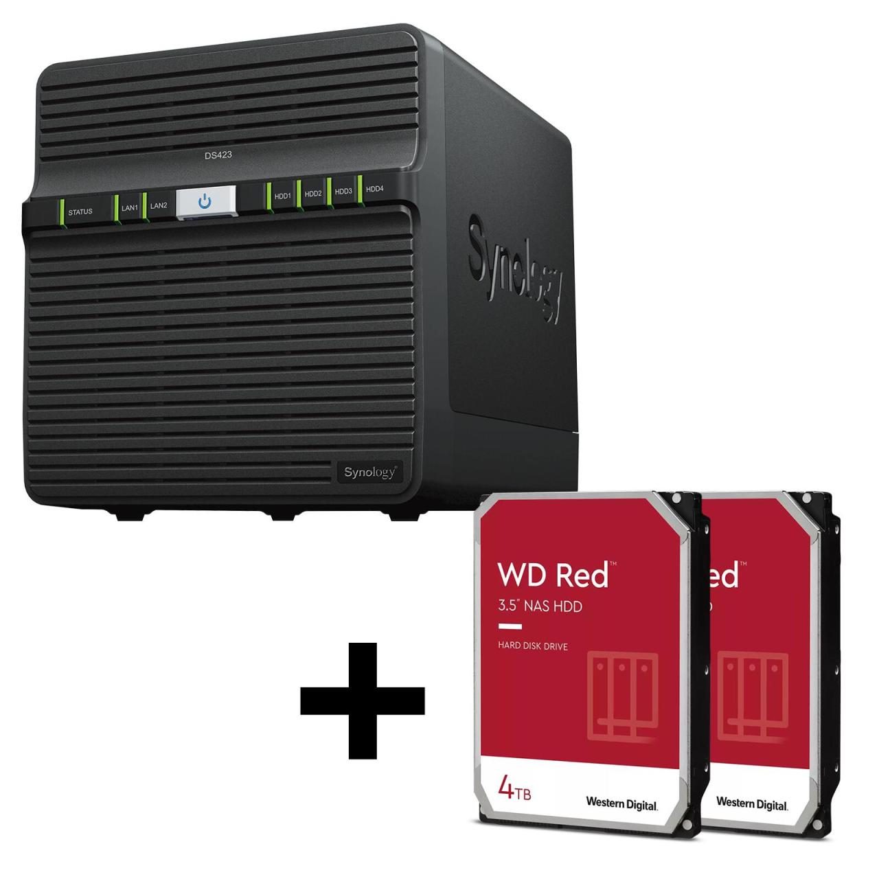 4260730618289 - DiskStation DS423 4 Einschübe NAS-Server Leergehäuse + 2x WD Red SATA 35 HDD 4TB Festplatte 4260730618289 - DiskStation DS423 4 Einschübe NAS-Server Leergehäuse + 2x WD Red SATA 35 HDD 4TB Festplatte