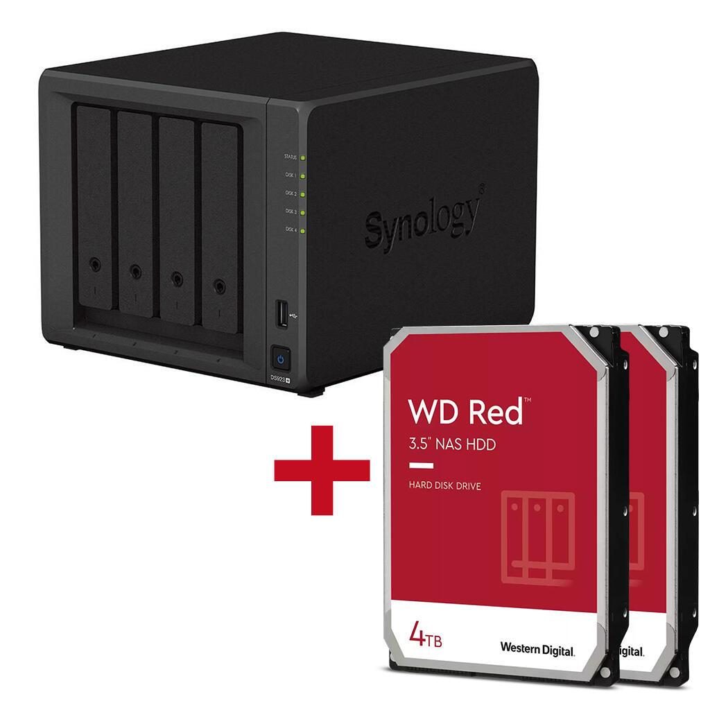 4260730618326 - DiskStation DS923+ 4 Einschübe NAS-Server Leergehäuse + 2x WD Red SATA 35 HDD 4TB Festplatte