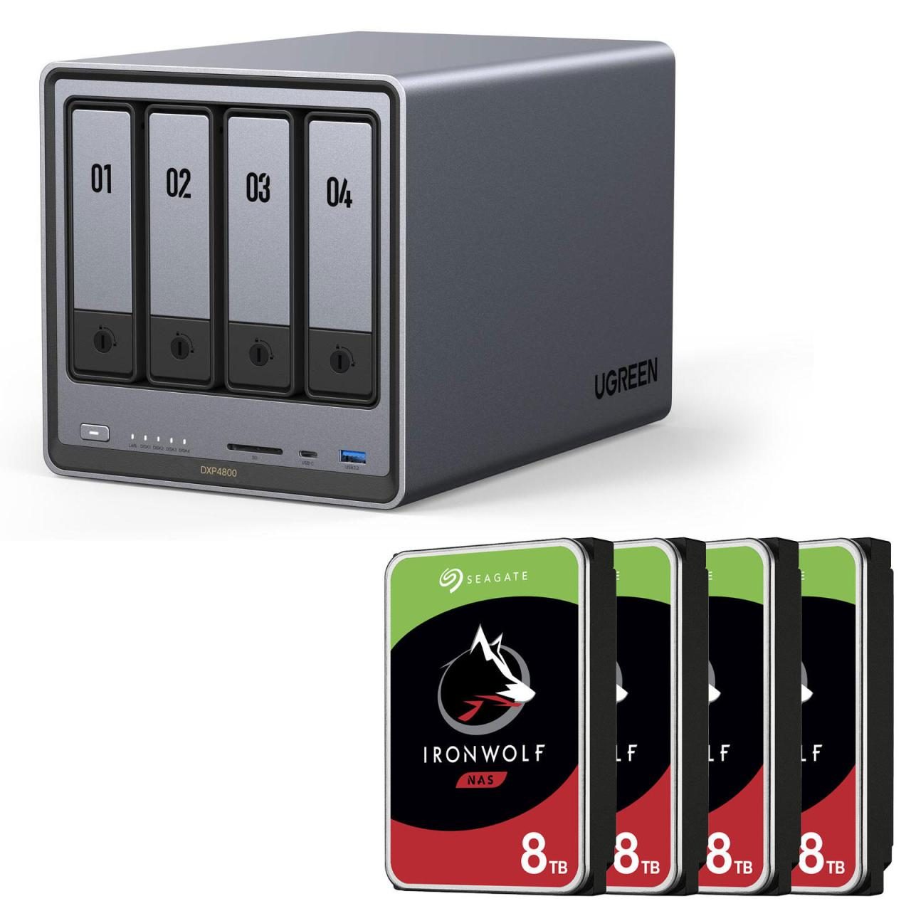 4260730618975 - 0 Ugreen NASync DXP4800 + SEAGATE Festplatte 32 TB (4 x 8 TB) 4260730618975 - 0 Ugreen NASync DXP4800 + SEAGATE Festplatte 32 TB (4 x 8 TB)