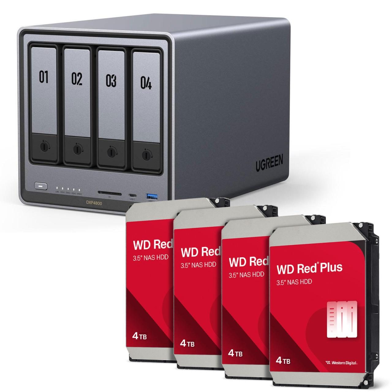 4260730618982 - Ugreen NASync DXP4800 + Western Digital Festplatte 16 TB (4 x 4 TB) 4260730618982 - Ugreen NASync DXP4800 + Western Digital Festplatte 16 TB (4 x 4 TB)